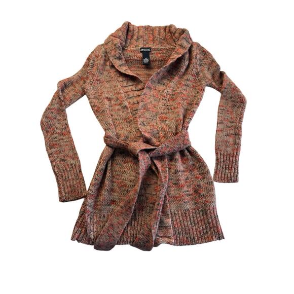 VTG Y2K 90s Wet Seal Knit Belted Cardigan Boho Grunge Cozy Layering Sweater XS - Picture 3 of 6